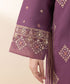 Unstitched Women's Embroidered Textured Lawn Purple Three Piece Suit